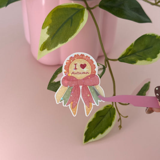 I Love Autumn Rosette - Single Vinyl Sticker