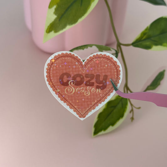 Cozy Season Heart - Single Vinyl Sticker