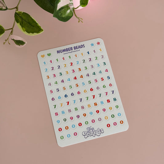 Number Beads - Sticker Sheet