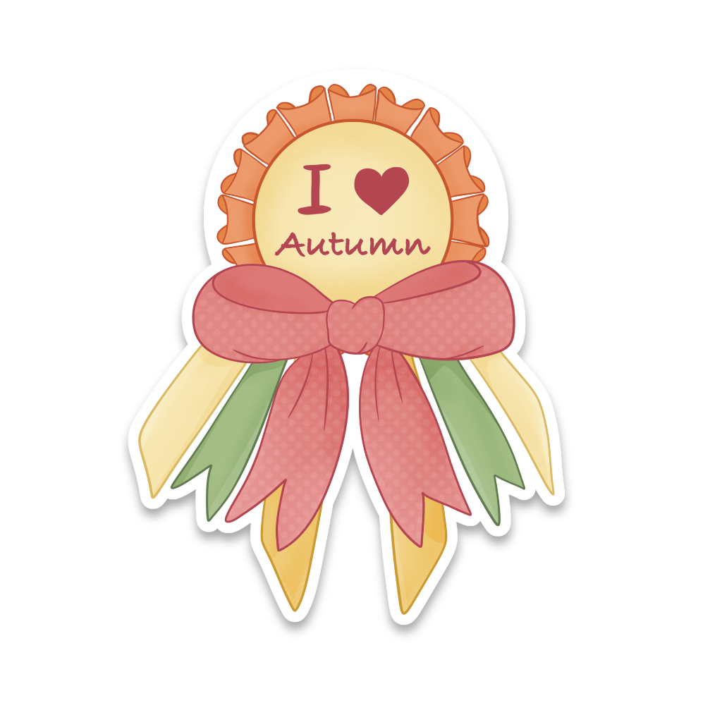 I Love Autumn Rosette - Single Vinyl Sticker