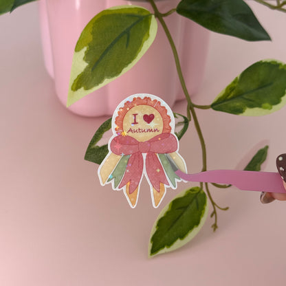 I Love Autumn Rosette - Single Vinyl Sticker