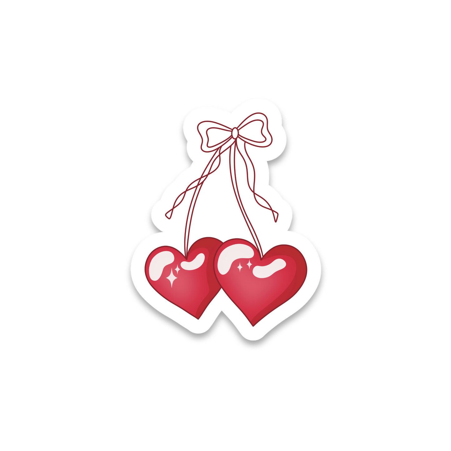 Cherry Hearts - Single Vinyl Sticker