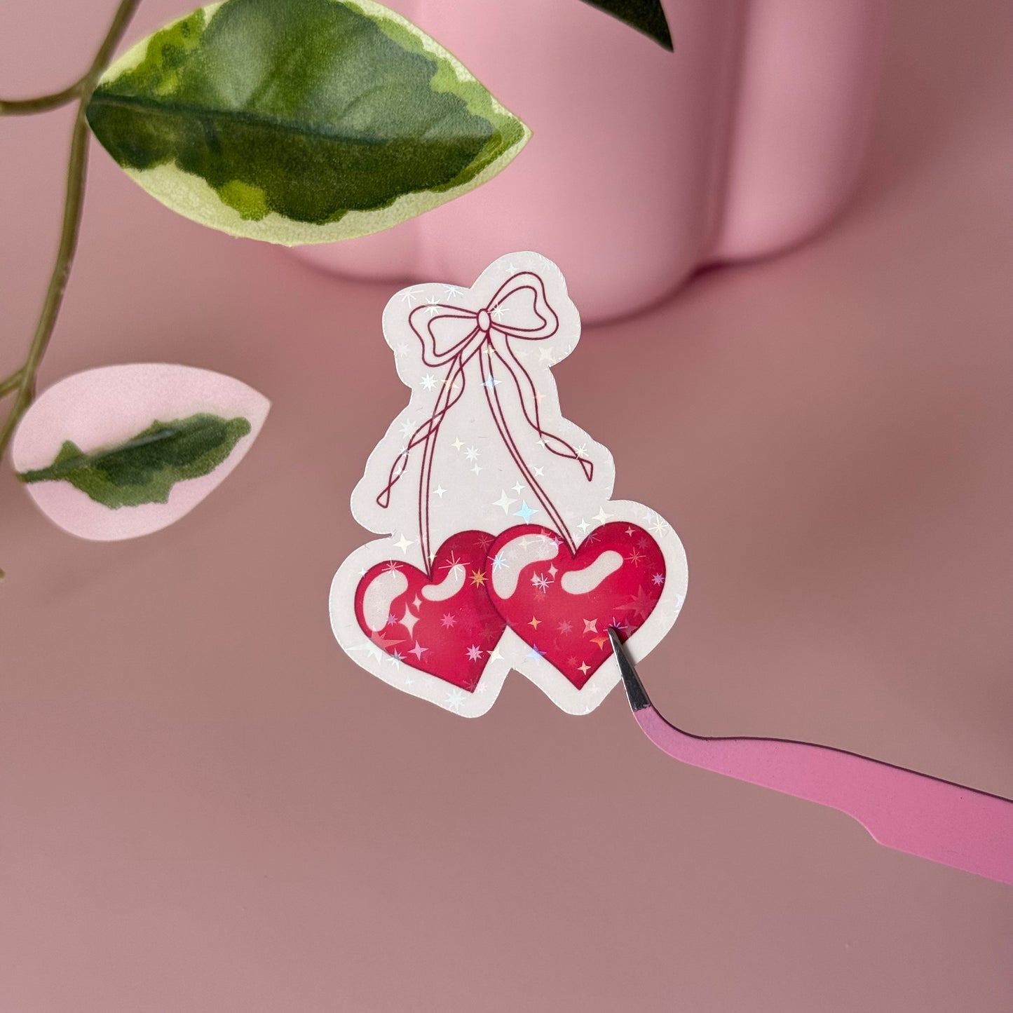 Cherry Hearts - Single Vinyl Sticker