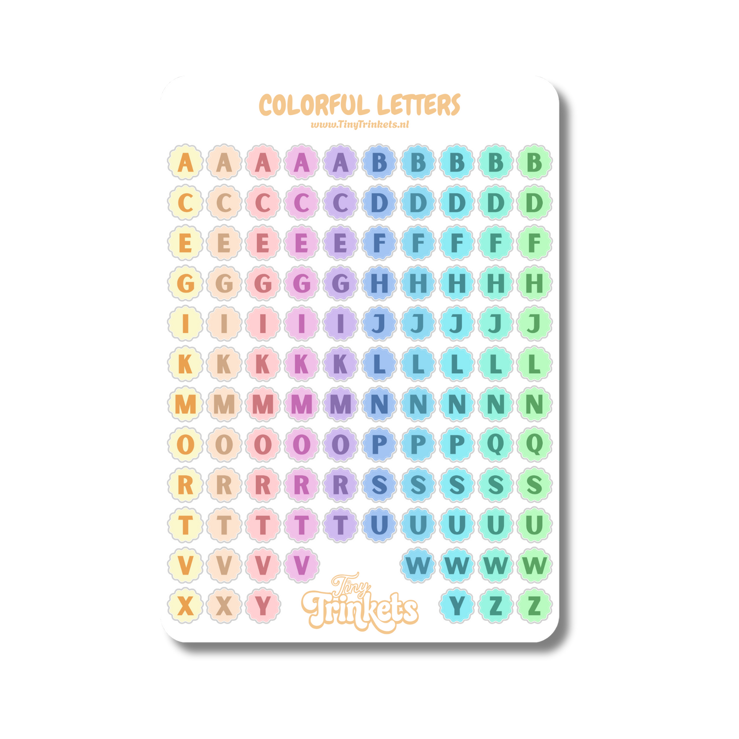 Colorful Letters - Sticker Sheet