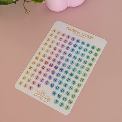 Colorful Letters - Sticker Sheet