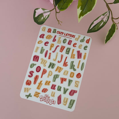 Cozy Letters - Sticker Sheet