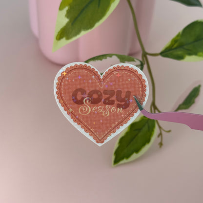 Cozy Season Heart - Single Vinyl Sticker