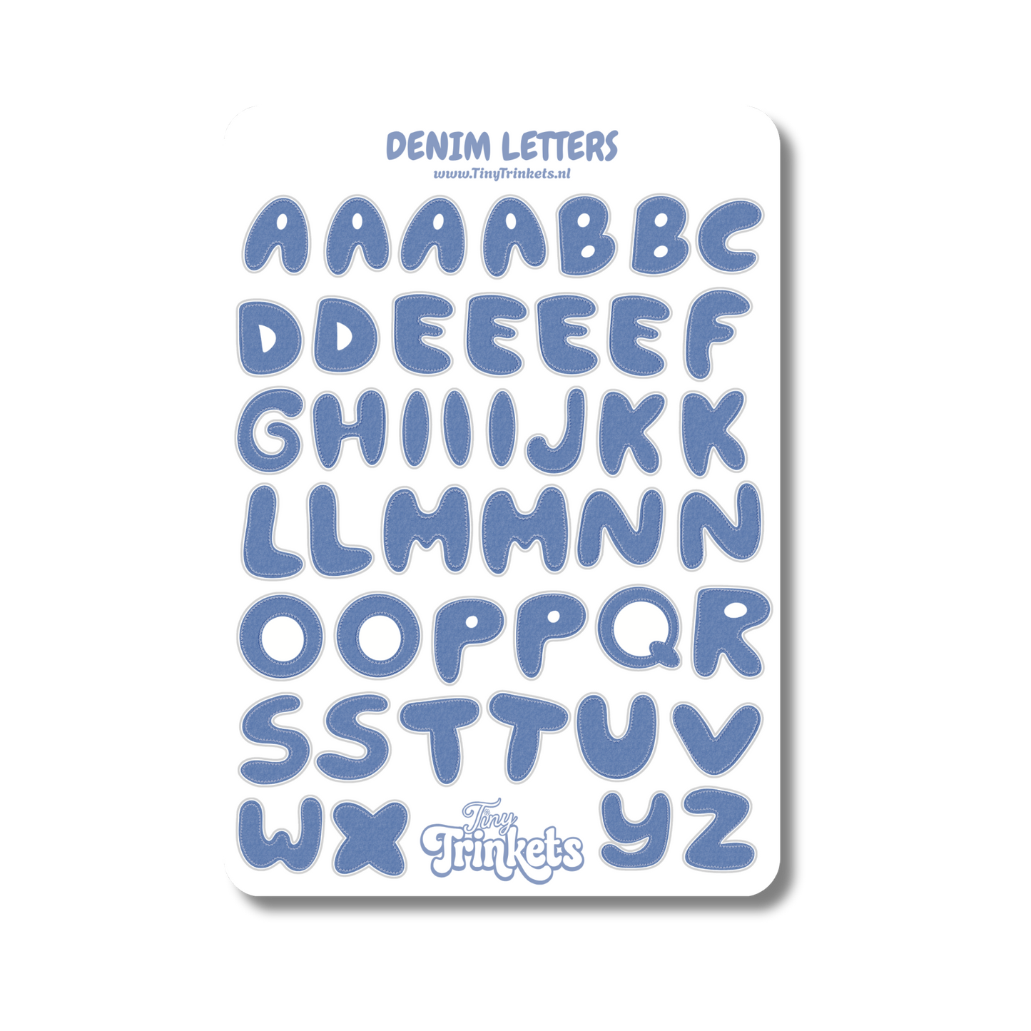 Denim Letters - Sticker Sheet