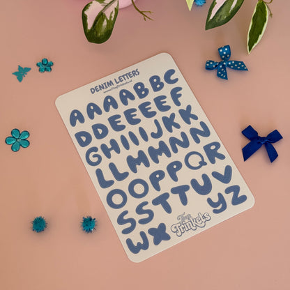 Denim Letters - Sticker Sheet