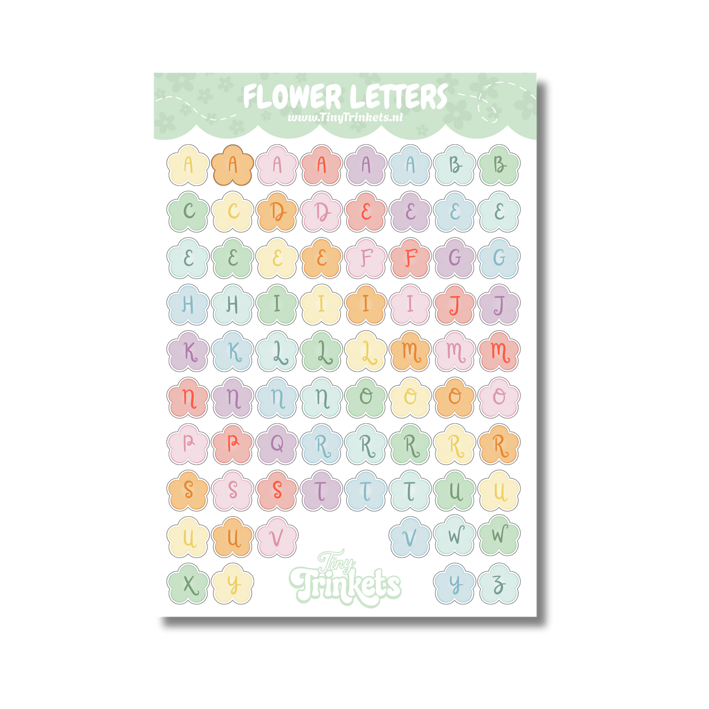 Flower Letters - Sticker Sheet