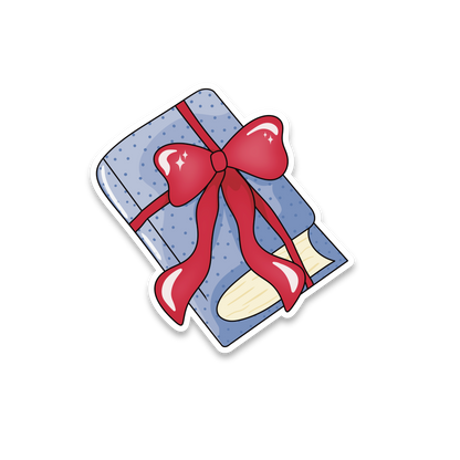 Journal Book with Bow - Single Vinyl Sticker