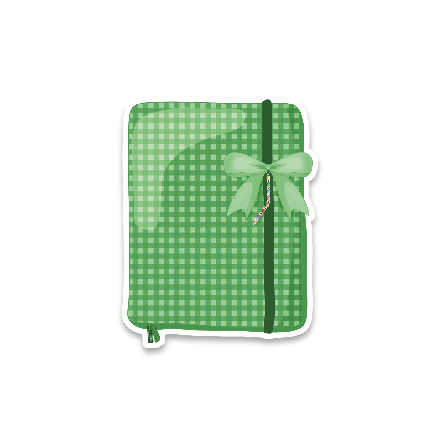 Green Gingham Journal - Single Vinyl Sticker
