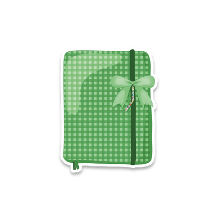 Green Gingham Journal - Single Vinyl Sticker