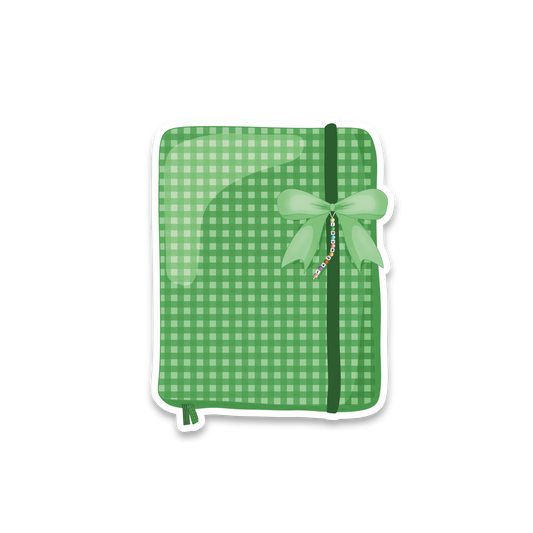 Green Gingham Journal - Single Vinyl Sticker