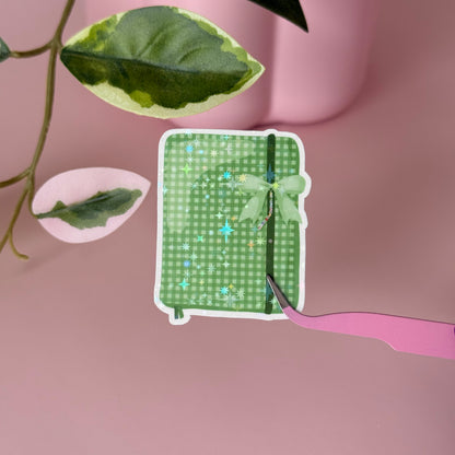 Green Gingham Journal - Single Vinyl Sticker