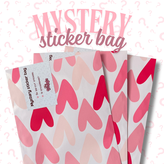 Mystery sticker bag with a surprise mix of sticker designs