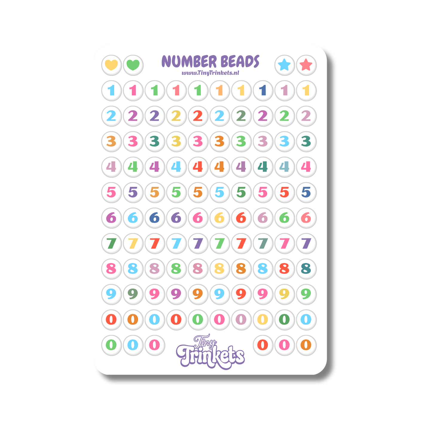 Number Beads - Sticker Sheet