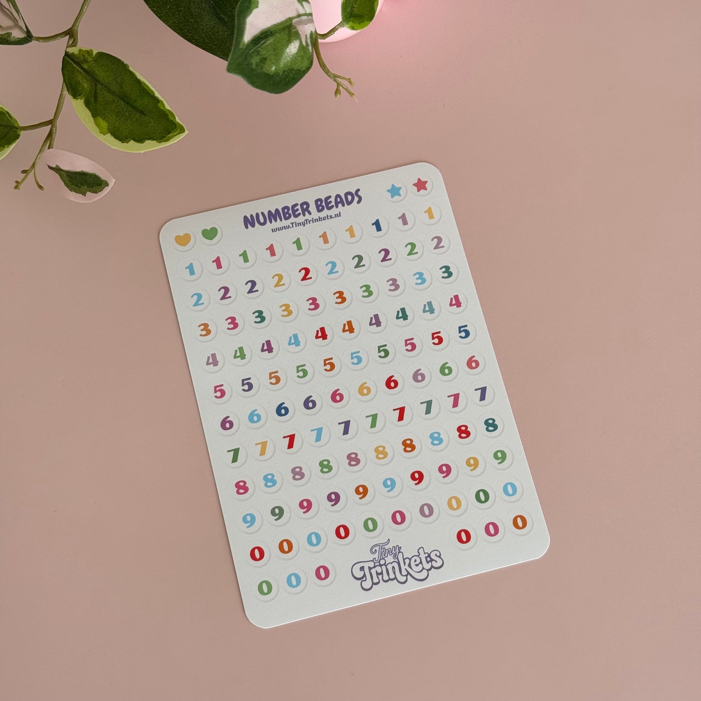 Number Beads - Sticker Sheet