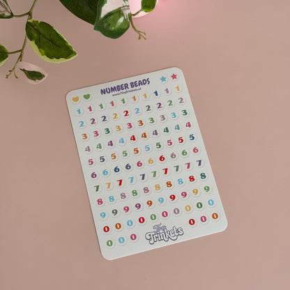Number Beads - Sticker Sheet