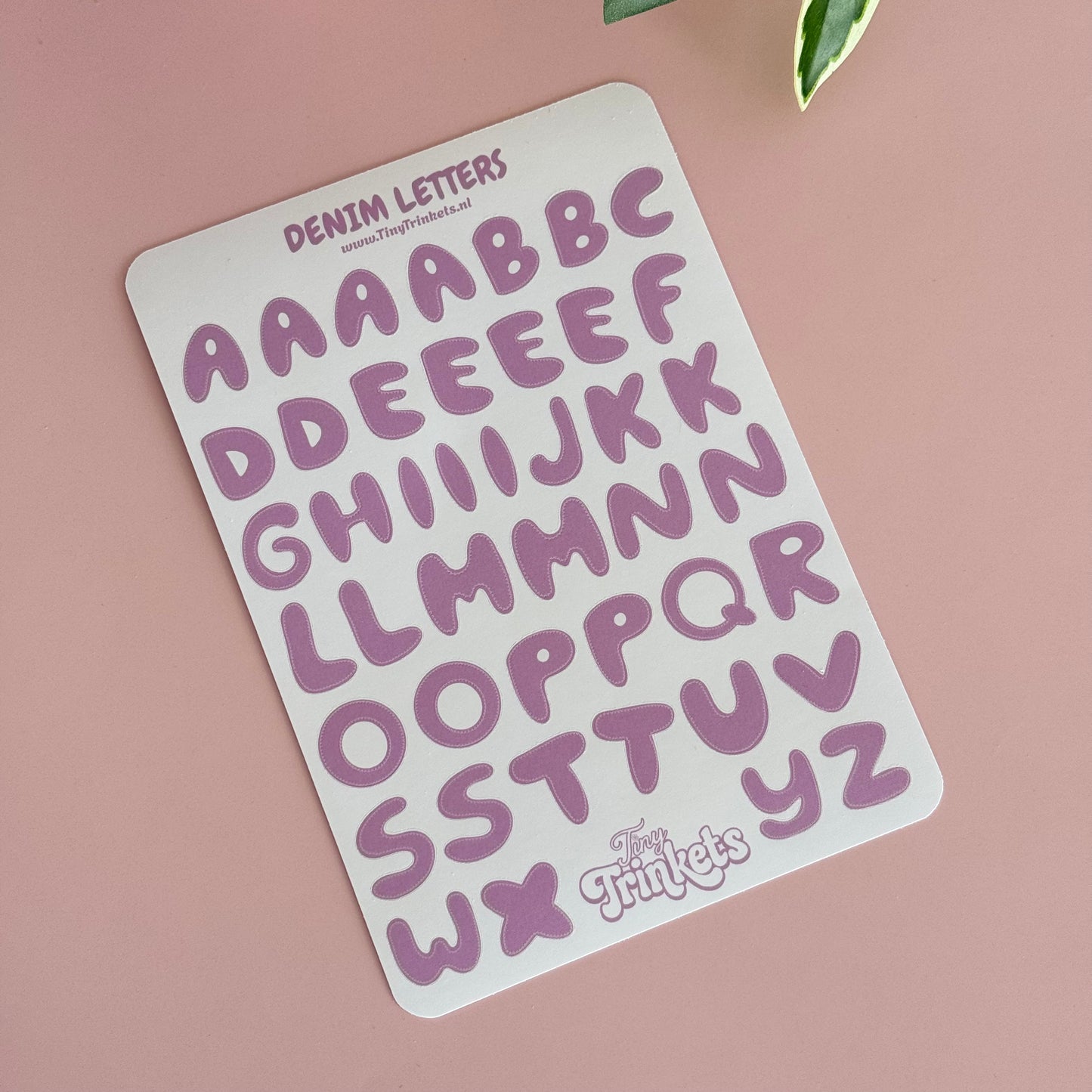 Pink Denim Letters - Sticker Sheet