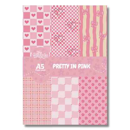 A5 paper pack with soft pink tones and charming illustrated designs